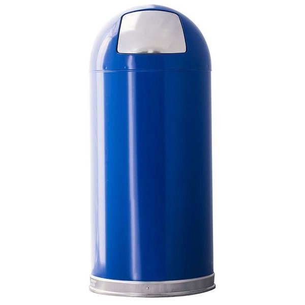 Witt Industries Witt Industries 15DTBL 15 Gallon Indoor Trash Can With Dome Top & Galvanized Liner; Blue 15DTBL